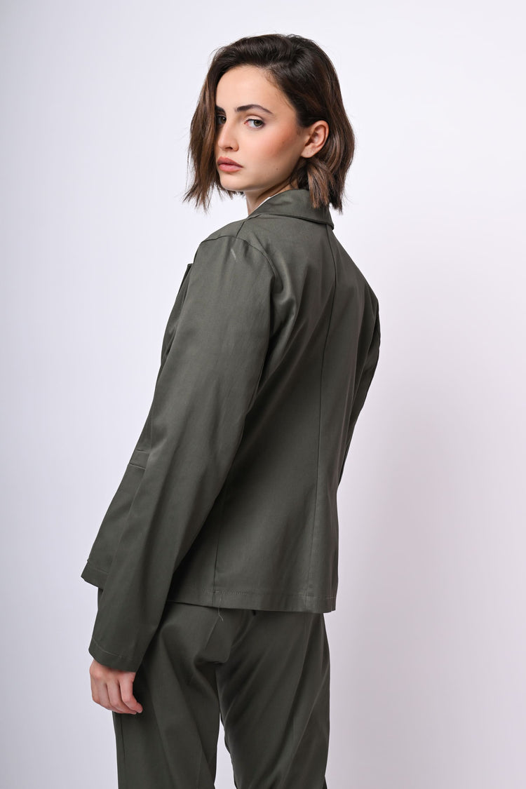 Cotton single-breasted blazer