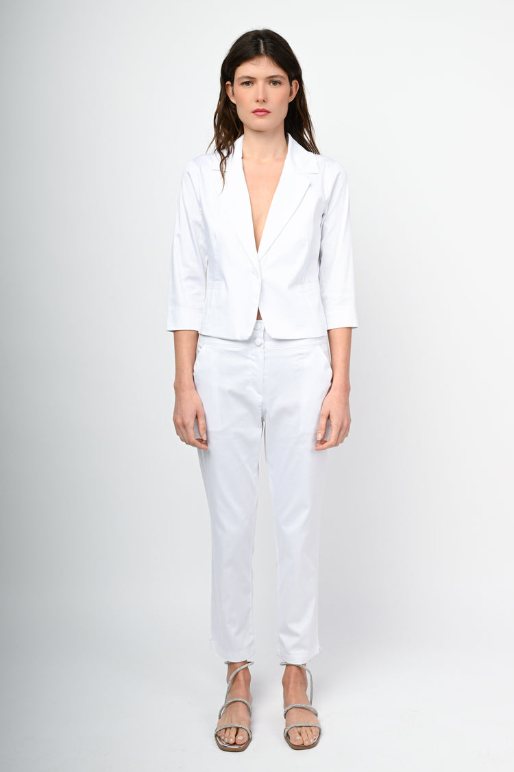 Satin single-breasted blazer