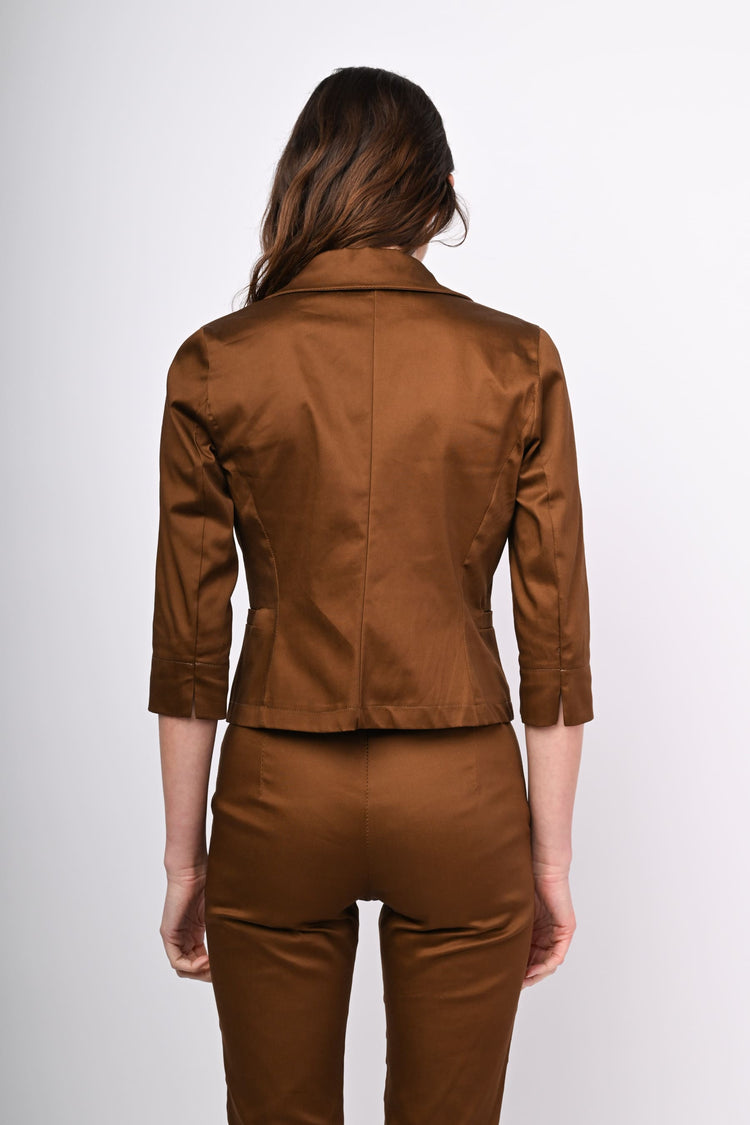 Satin single-breasted blazer