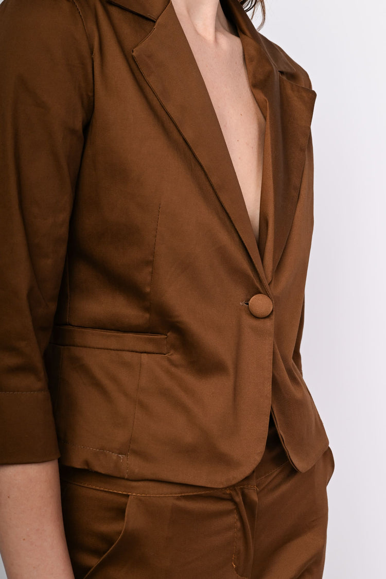 Satin single-breasted blazer