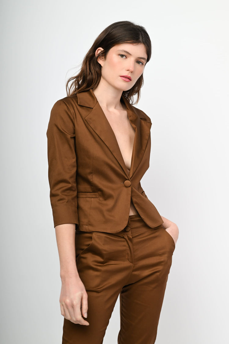 Satin single-breasted blazer