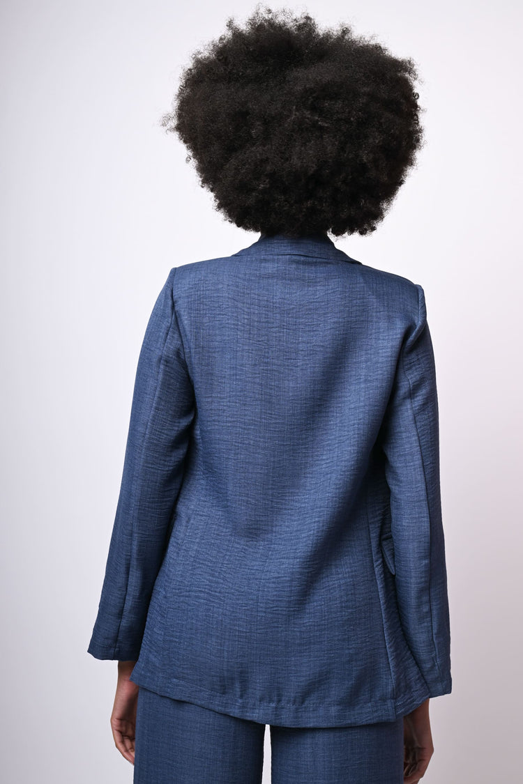 Double-breasted open blazer