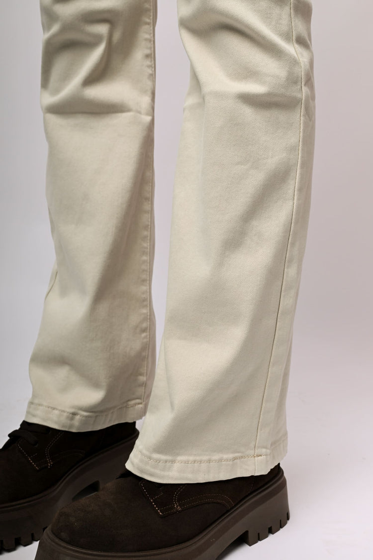 Jewel button-fly flared jeans