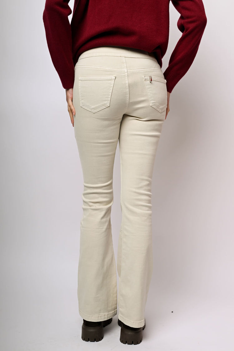 Jewel button-fly flared jeans