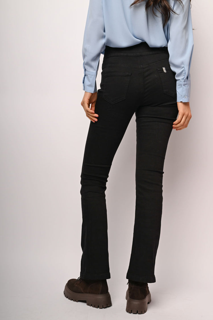 Jewel button-fly flared jeans