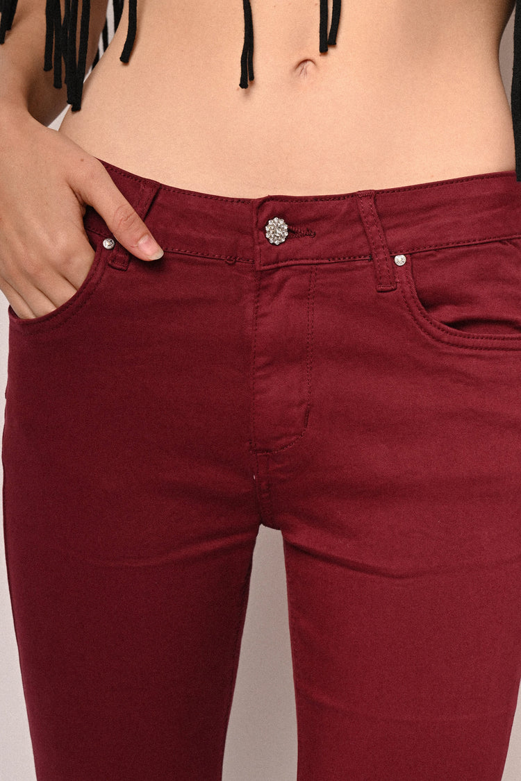 Jewel button skinny jeans