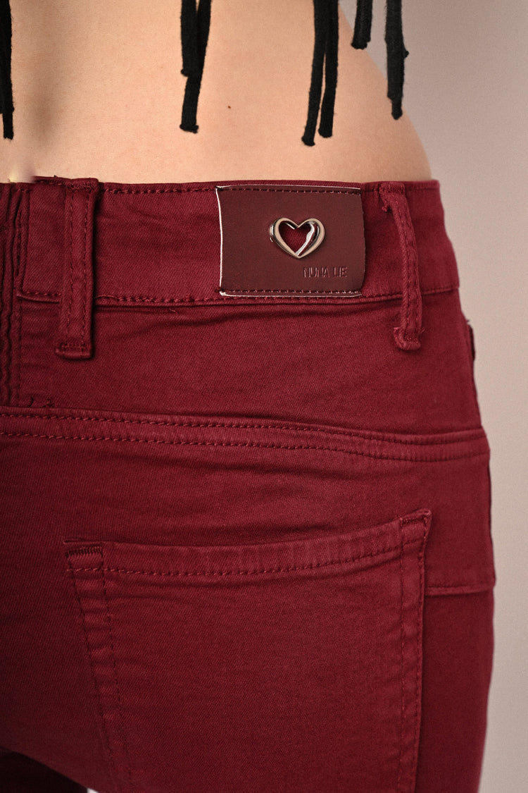 Jewel button skinny jeans