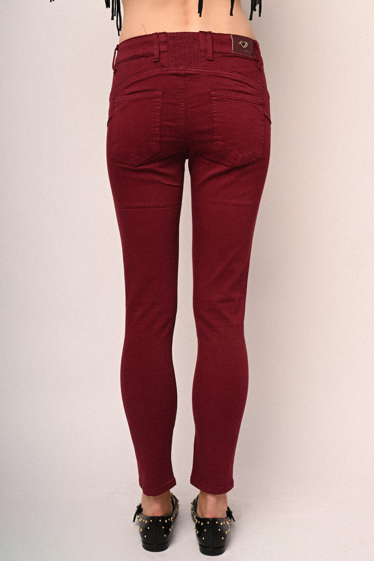 Jewel button skinny jeans