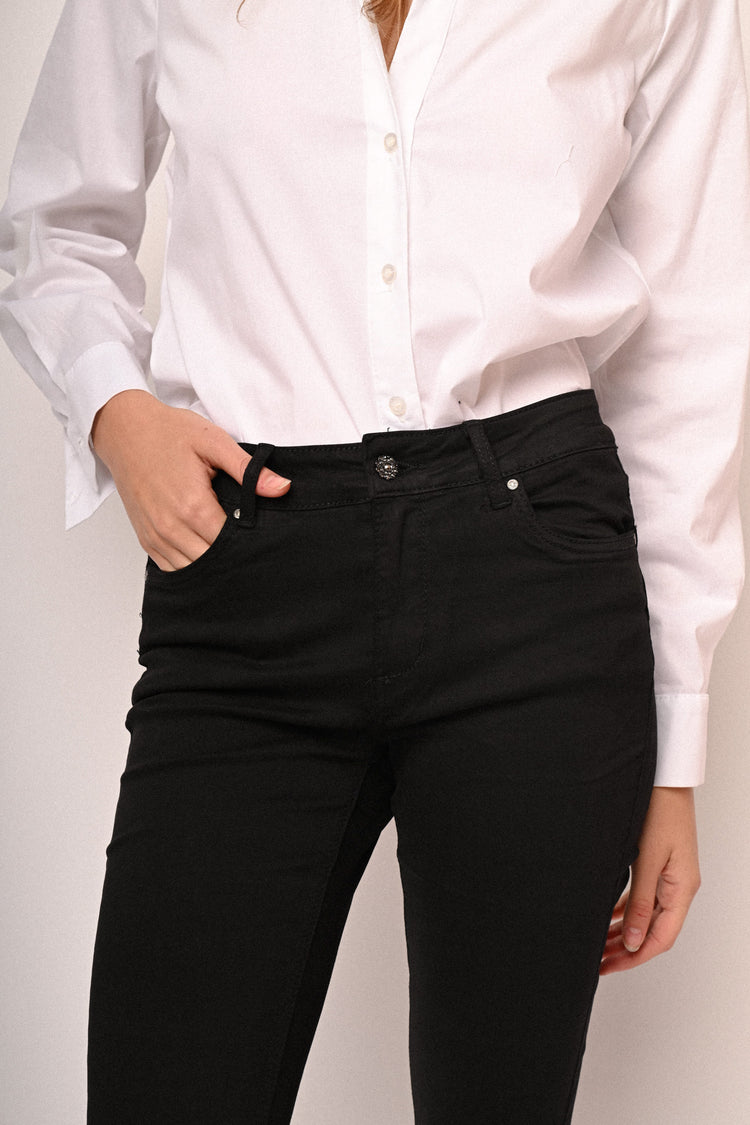Jewel button skinny jeans