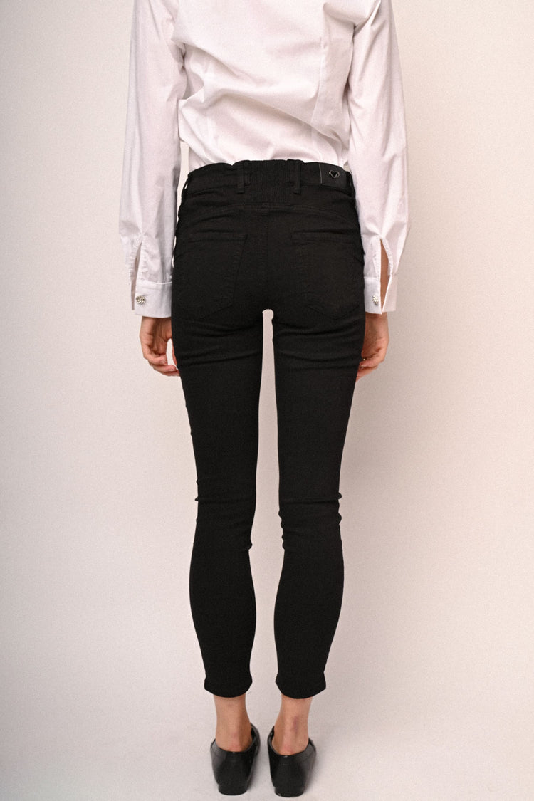 Jewel button skinny jeans