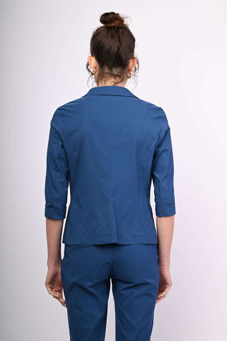 Viscose-blend single-breasted blazer