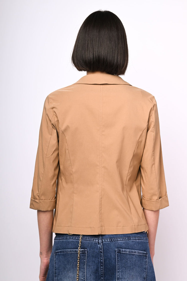 Viscose-blend single-breasted blazer