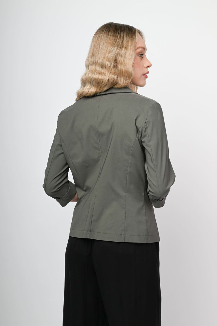 Viscose-blend single-breasted blazer