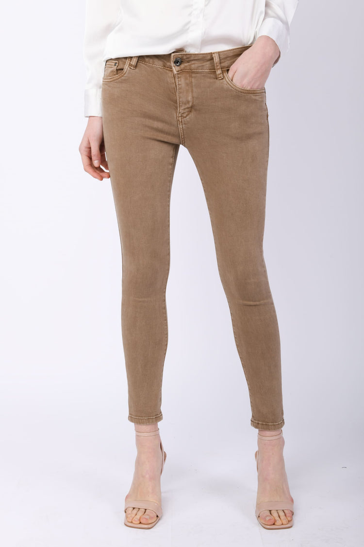 Stretch cotton skinny trousers