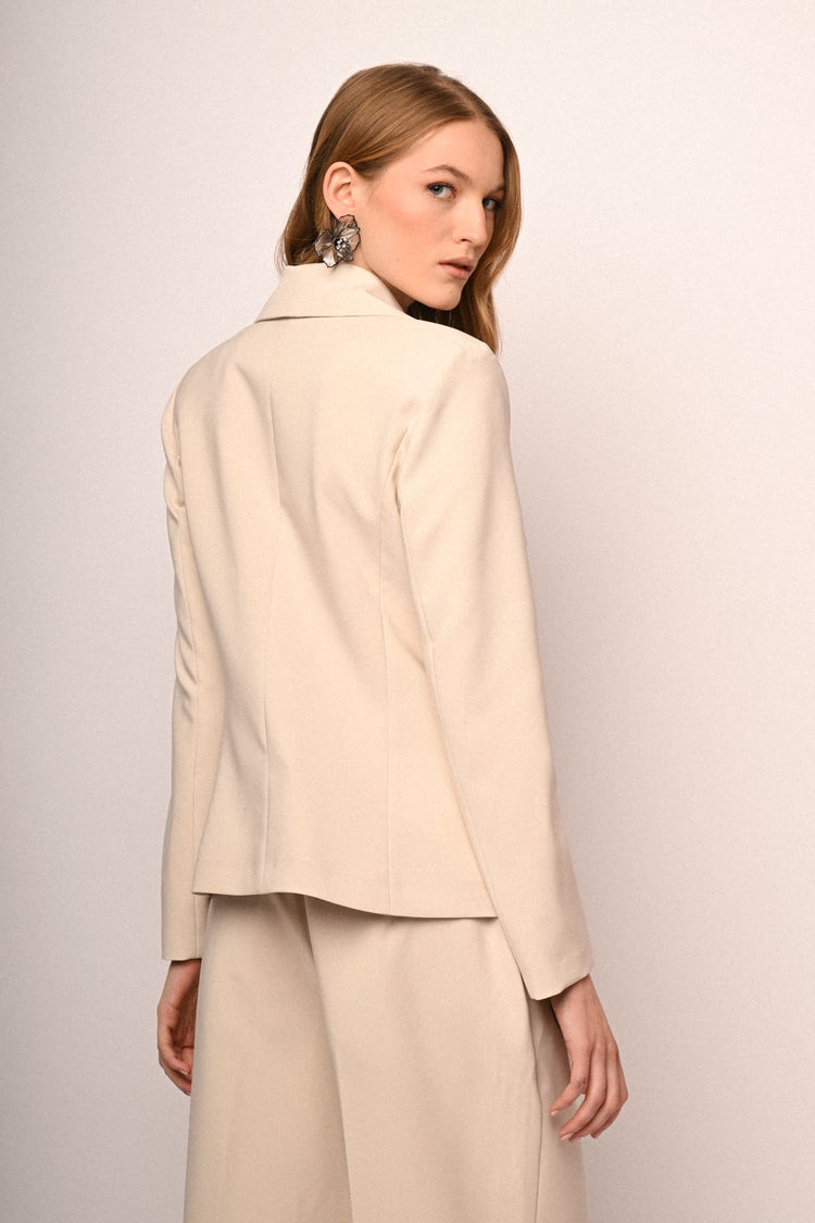 Jewel-button single-breasted blazer