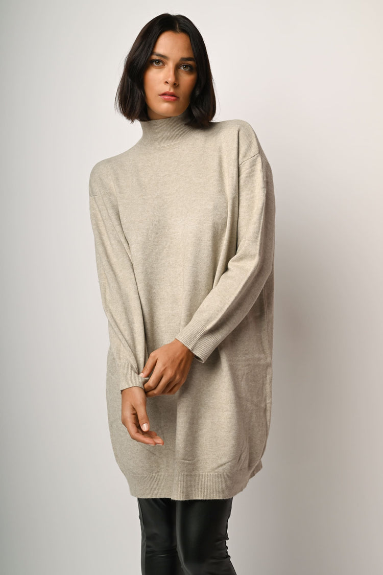 Knit mock neck dress
