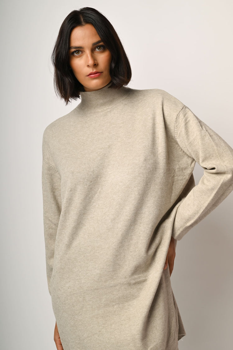 Knit mock neck dress