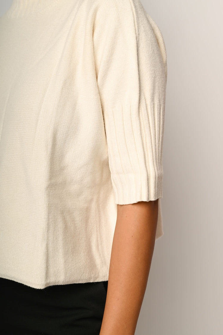 Half-sleeved mock sweater