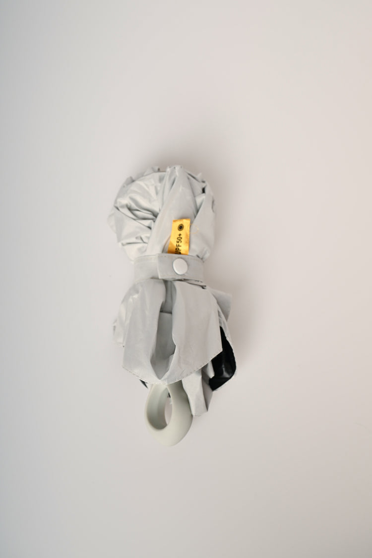 Flower print grey foldable umbrella