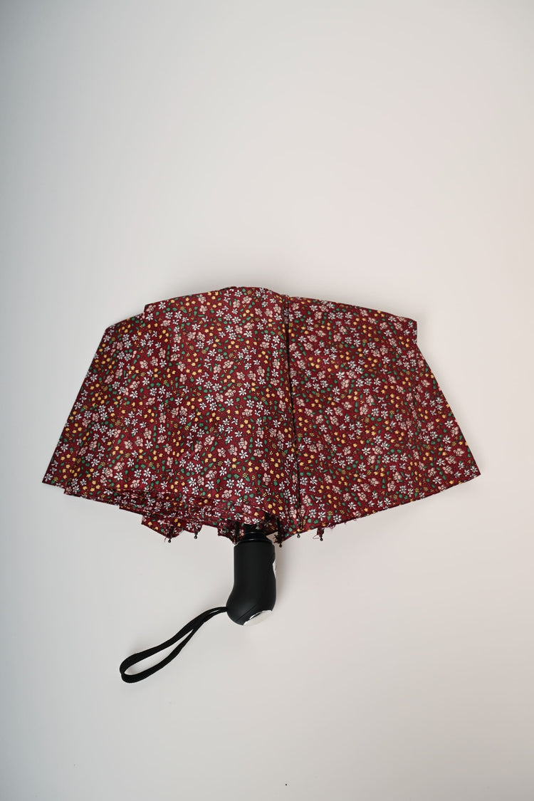 Floral print foldable umbrella