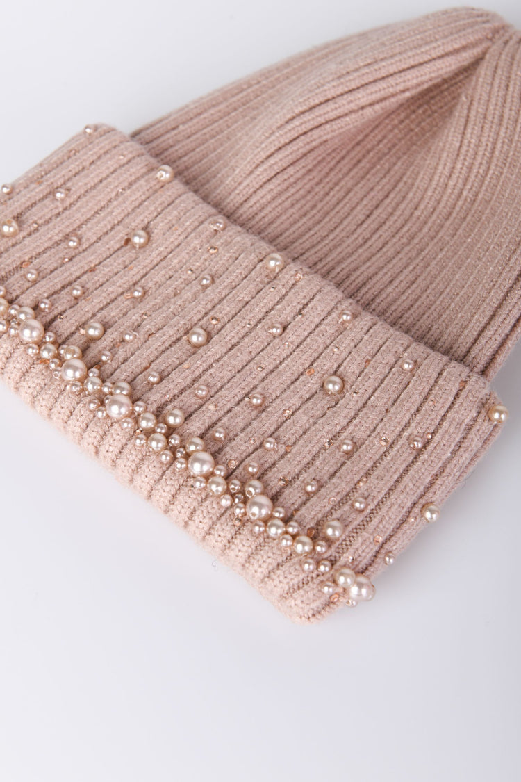 Beads knit beanie