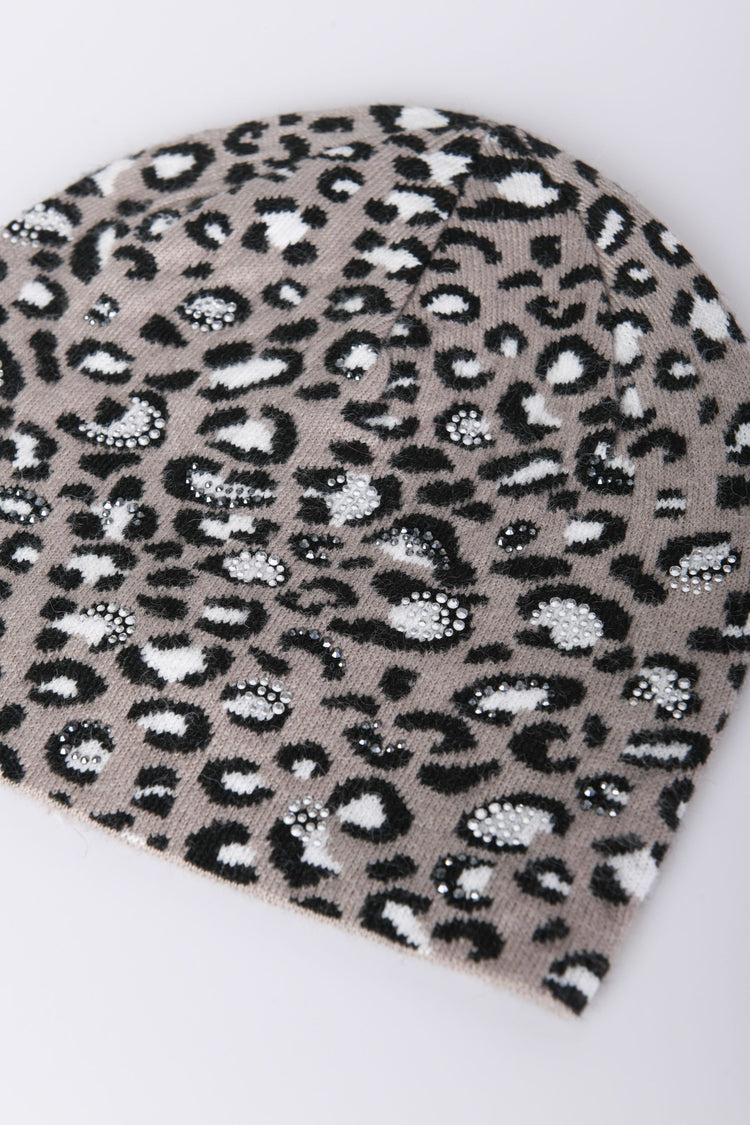 Leopard motif beanie