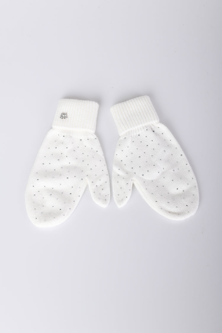 Rhinestoned mittens gloves