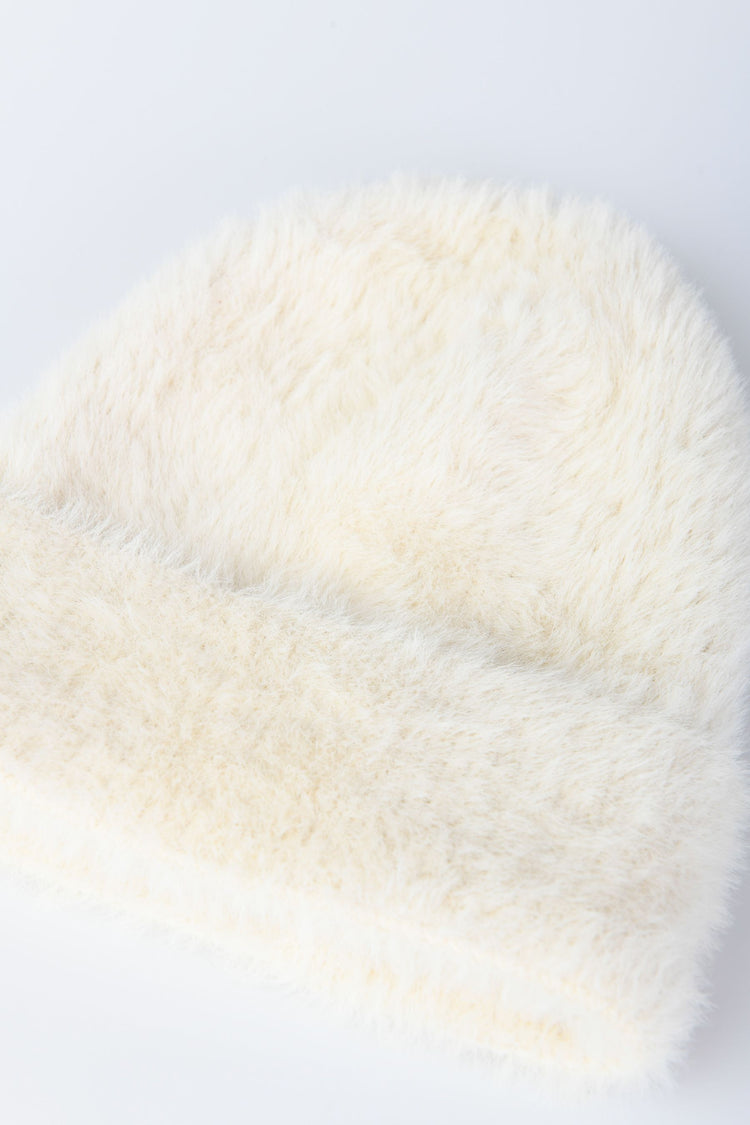 Fluffy knit beanie