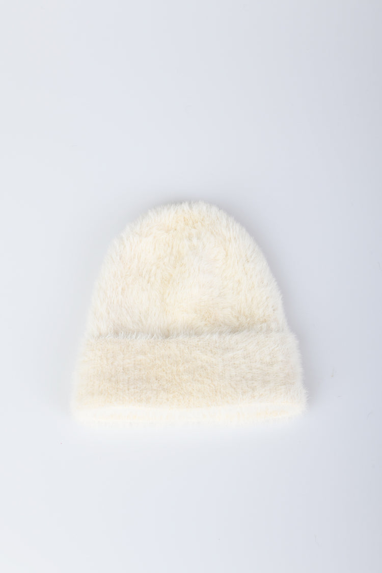 Fluffy knit beanie