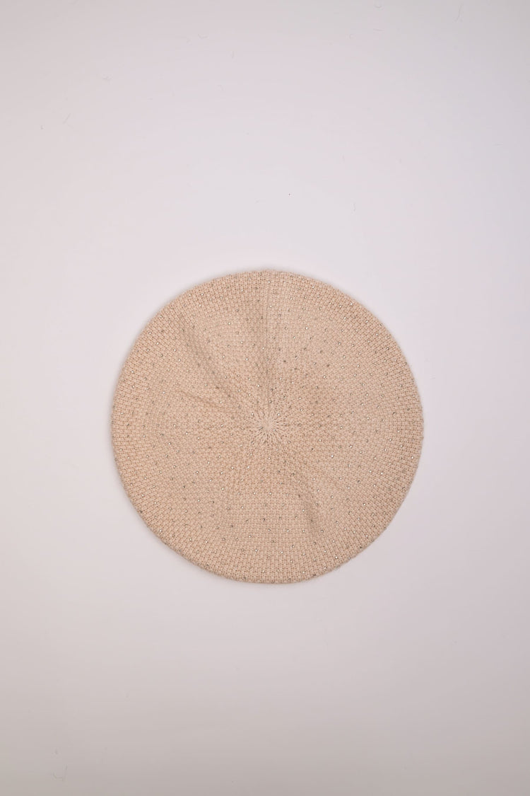 Rhinestone knit beret