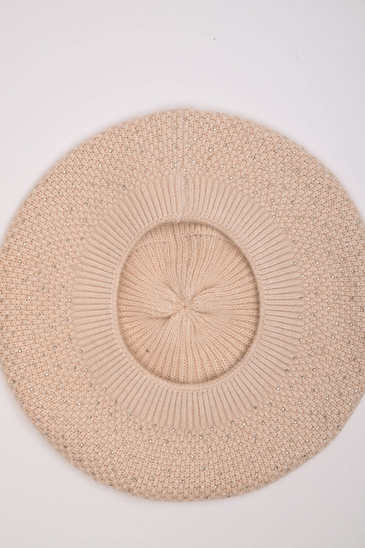 Rhinestone knit beret