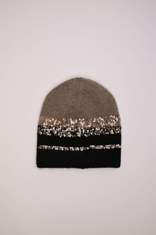 Sequin color-block hat