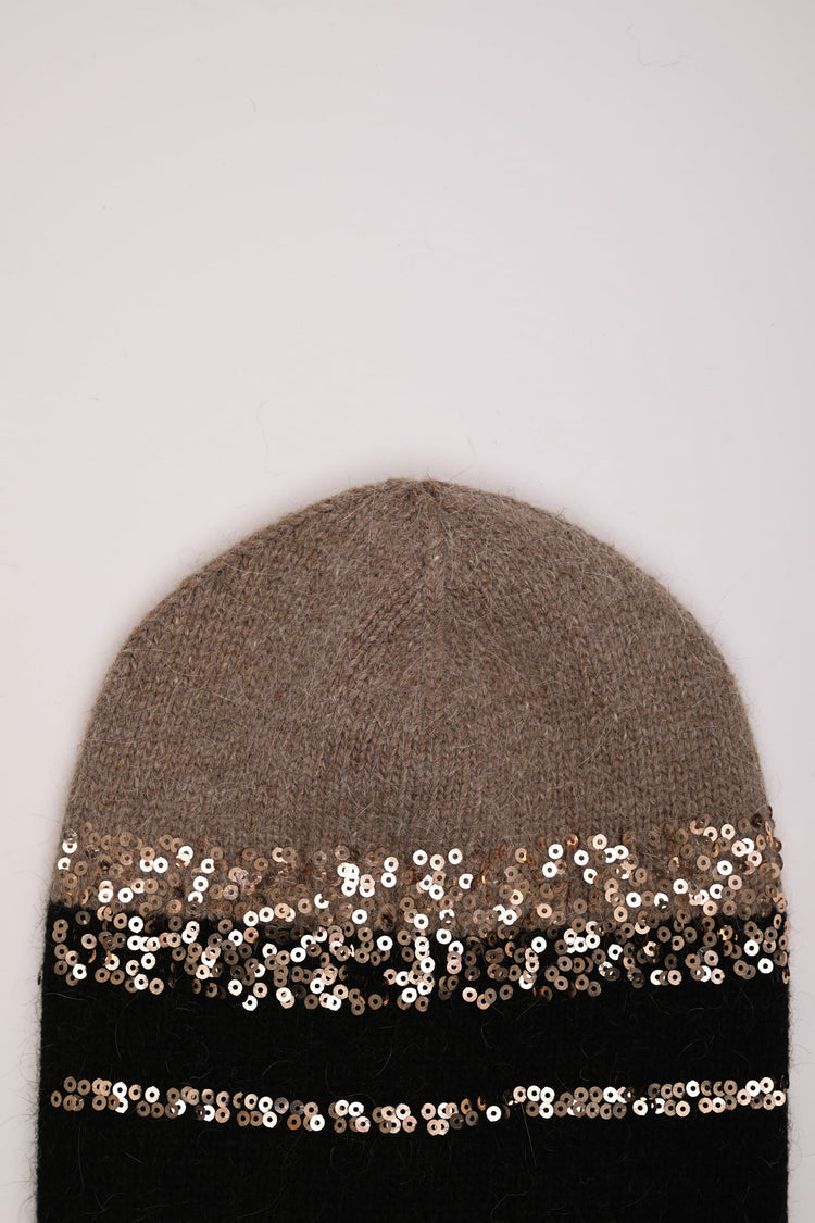 Sequin color-block hat