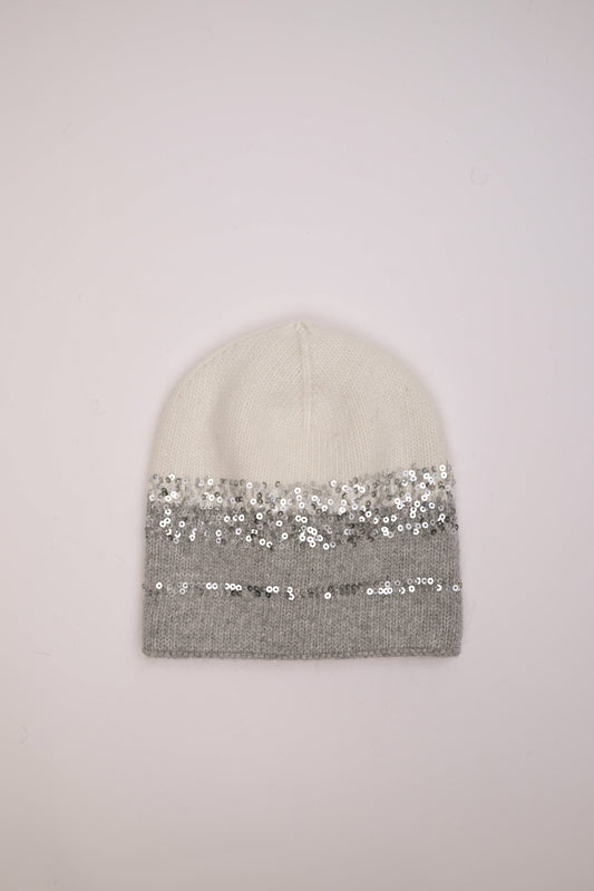 Sequin color-block hat