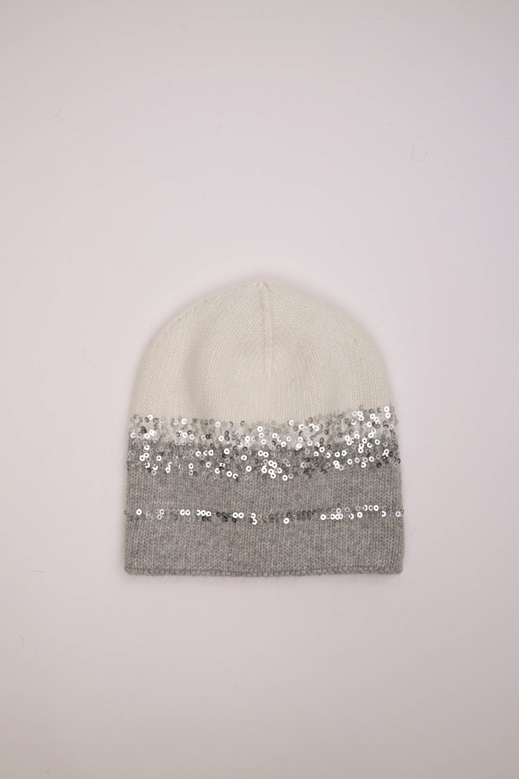 Sequin color-block hat