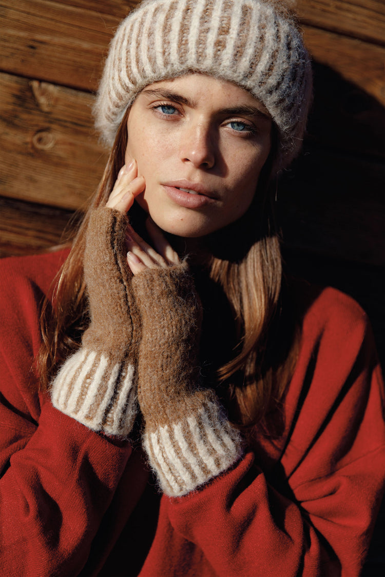 Knit hat + gloves set