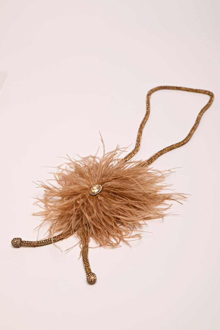 Feathers long necklace