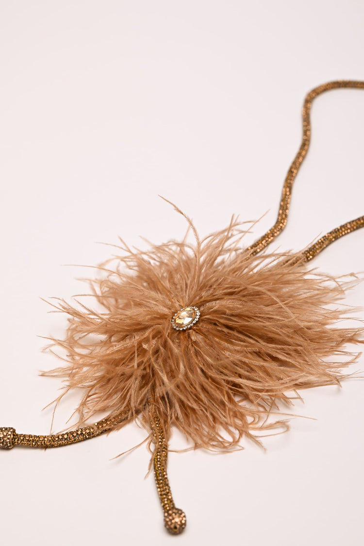 Feathers long necklace