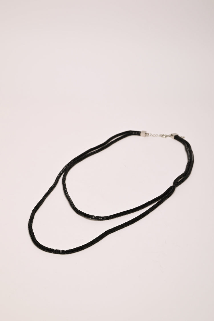 Long double strand necklace