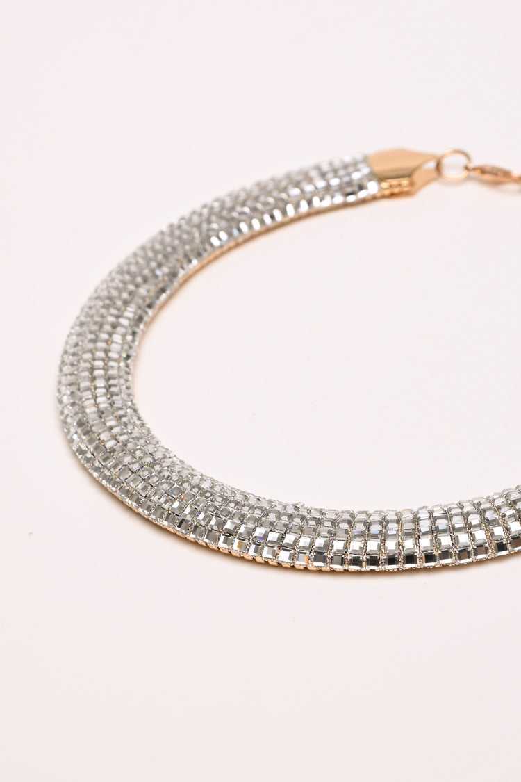 Rhinestone rigide necklace