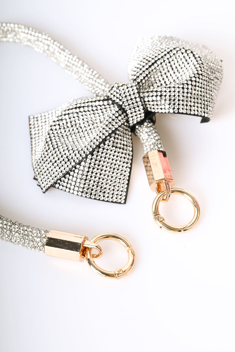 Bow and rhinestone keychain