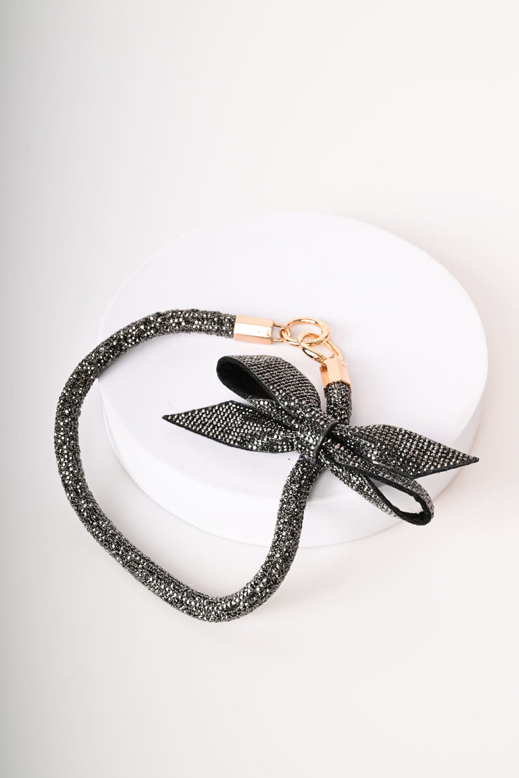 Bow and rhinestone keychain