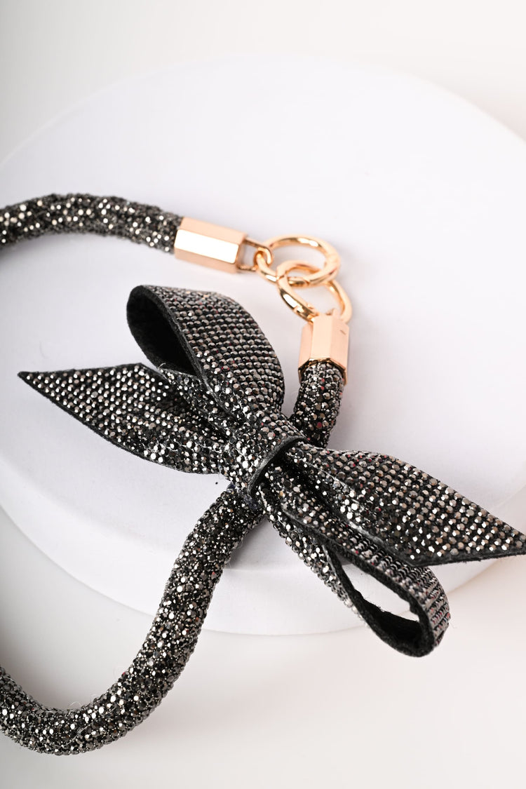 Bow and rhinestone keychain