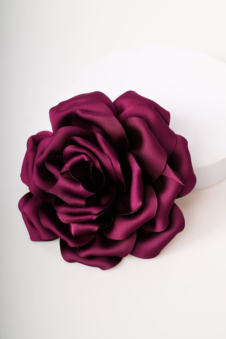 Satin rose brooch