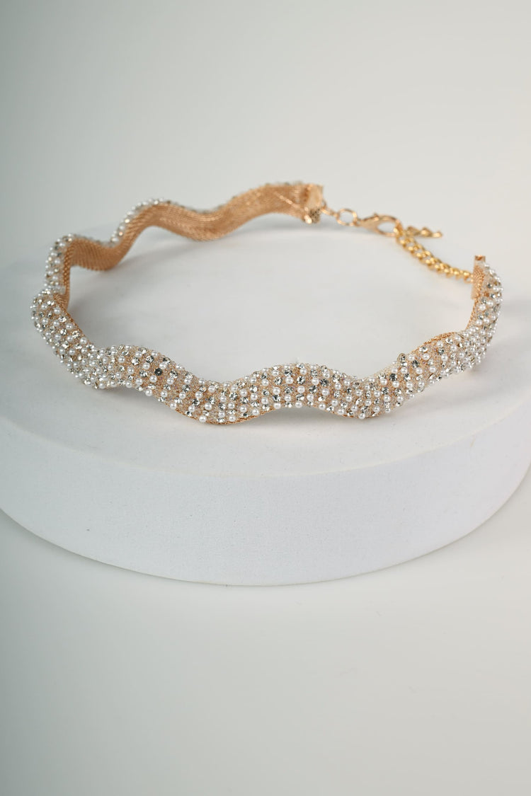Bead-embellished choker