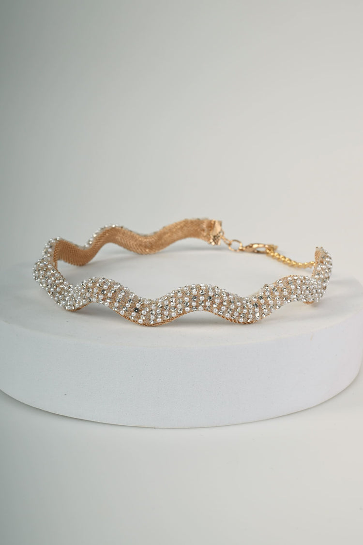 Bead-embellished choker