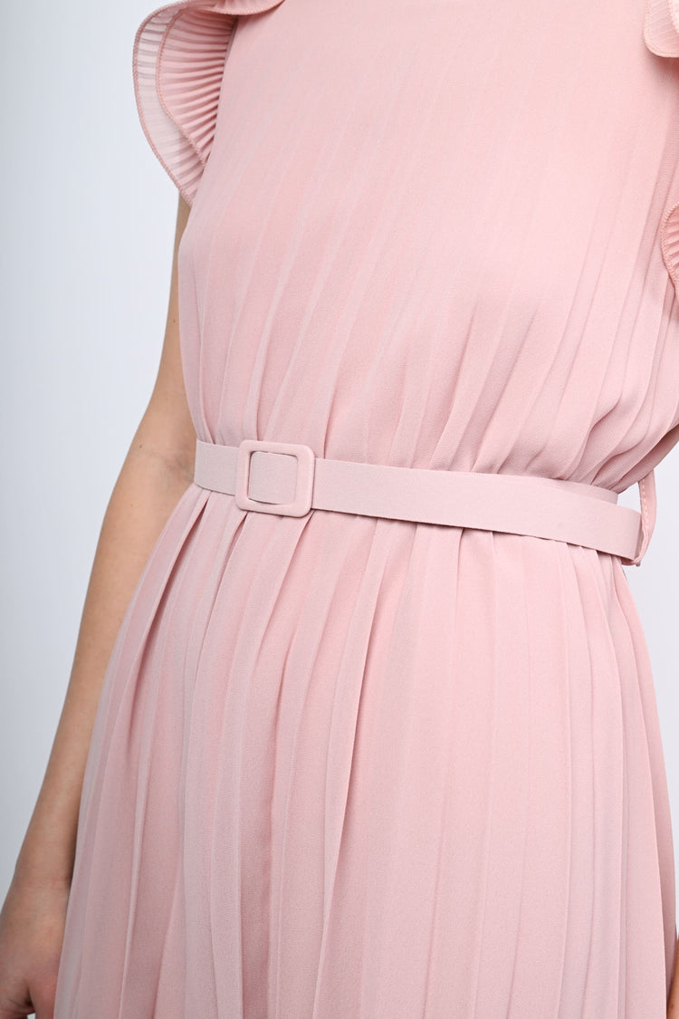 Pleated fabric mini dress