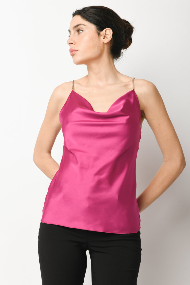 Jewel straps satin camisole