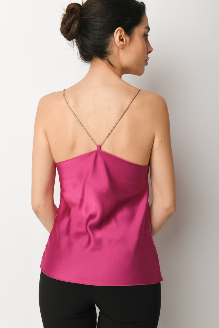 Jewel straps satin camisole