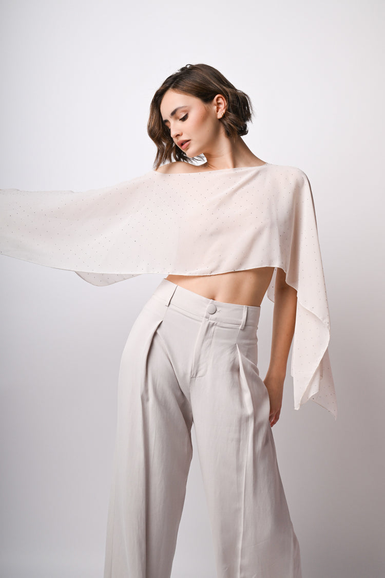 Coprispalle in georgette con strass